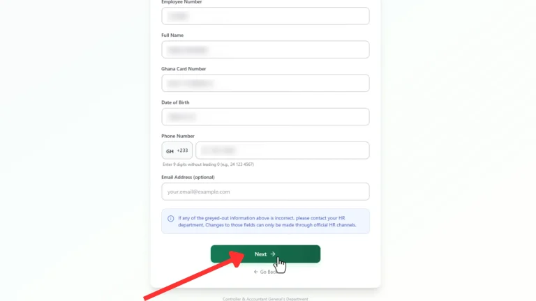 GoG ePay Services 5 GoG ePay Services registration form showing personal details fields and Next button