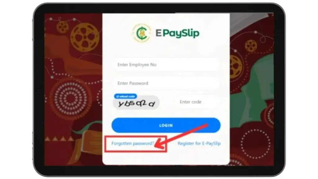 `GoG ePayslip Ghana forgot password option on login page`