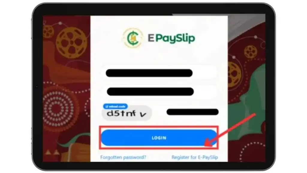 GoG ePayslip Ghana login button on employee login page